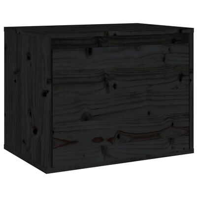 vidaXL Wall Cabinet Black 45x30x35 cm Solid Pinewood