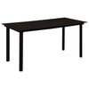 vidaXL Dining Table | Black | Glass, Powder-Coated Steel | 150 cm | Durable