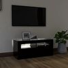 vidaXL TV Cabinet with LED Lights Black 90x35x40 cm