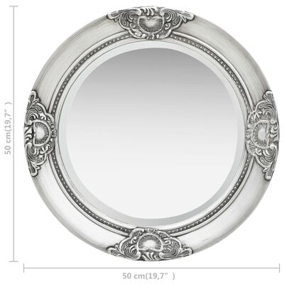 vidaXL Wall Mirror Baroque Style 50 cm Silver