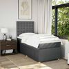 vidaXL Box Spring Bed with Mattress Dark Grey King Single Fabric