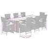 vidaXL 9 Piece Garden Dining Set with Cushions Grey Poly Rattan
