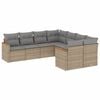 vidaXL 8 Piece Garden Sofa Set with Cushions Beige Poly Rattan
