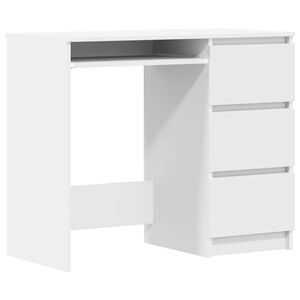 vidaXL Desk | White | Engineered wood | Compact | White Desk | Rectangular