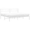 vidaXL Metal Bed Frame without Mattress with Headboard White 180x200cm