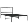 vidaXL Metal Bed Frame without Mattress with Headboard Black 90x190cm