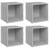 vidaXL 4 Piece TV Cabinet Set Concrete Grey 37x35x37 cm Engineered Wood