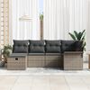 vidaXL Garden Sofa Set with Cushion 6 pcs Grey Poly rattan
