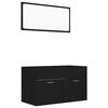 vidaXL 2 Piece Bathroom Furniture Set Black Engineered Wood