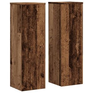 vidaXL Plant Stand 2 pcs Old Wood 25 x 25 x 80 cm Engineered Wood