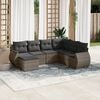 vidaXL 7 Piece Garden Sofa Set with Cushions Grey Poly Rattan