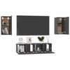 vidaXL 4 Piece TV Cabinet Set Grey Engineered Wood