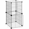 vidaXL 8-Panel Pet Cage with Door Black 35x35x70 cm Steel