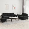 vidaXL 3 Piece Sofa Set with Cushions Black Velvet