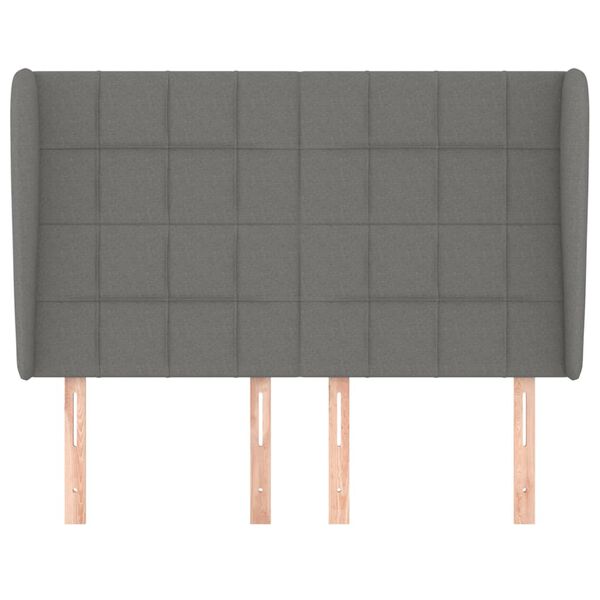 vidaXL Headboard with Ears Dark Grey 147 cm Fabric