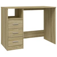 vidaXL Desk with Drawers Sonoma Oak 102x50x76 cm Engineered Wood