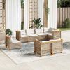 vidaXL 8 Piece Garden Sofa Set with Cushions Beige Poly Rattan