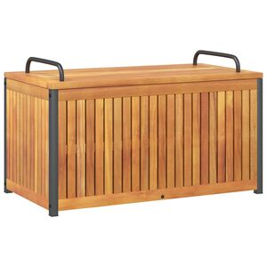 vidaXL Outdoor Cushion Box 85x45x45/53 cm Solid Wood Acacia and Steel