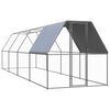 vidaXL Outdoor Chicken Cage 2x8x2 m Galvanised Steel