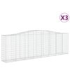 vidaXL Arched Gabion Baskets 3 pcs 400x50x120/140 cm Galvanised Iron
