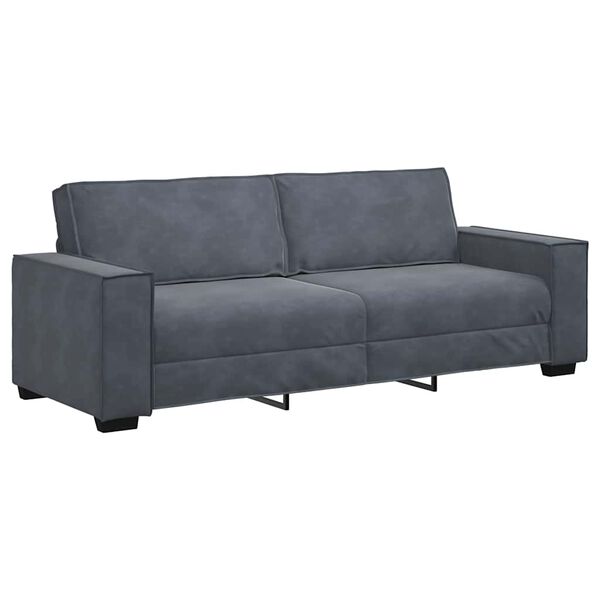 vidaXL 3-Seater Sofa Dark Grey 220x78x84 cm Velvet