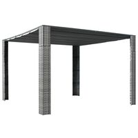vidaXL Gazebo with Roof Poly Rattan 300x300x200 cm Grey and Anthracite