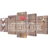 vidaXL Canvas Wall Print Set Home Sweet Home Design 100 x 50 cm