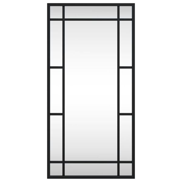 vidaXL Wall Mirror Black 30x60 cm Rectangle Iron
