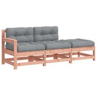 vidaXL 3 Piece Garden Lounge Set with Cushions Solid Wood Douglas