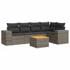 vidaXL 6 Piece Garden Sofa Set with Cushions Grey Poly Rattan