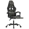 vidaXL Gaming Chair with Footrest Black and Camouflage Faux Leather