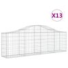 vidaXL Arched Gabion Baskets 13 pcs 200x30x60/80 cm Galvanised Iron