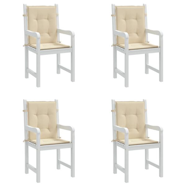 vidaXL Garden Lowback Chair Cushions 4 pcs Beige 100x50x3 cm Oxford Fabric