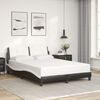vidaXL Bed Frame without Mattress "Zadar" Black and White 137x190 cm Faux Leather