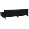 vidaXL 2-Seater Sofa Bed with Two Pillows Black Velvet