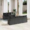 vidaXL Garden Sofa Set with Cushion 8 pcs Black Poly rattan