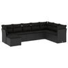 vidaXL 8 Piece Garden Sofa Set with Cushions Black Poly Rattan