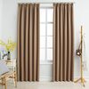 vidaXL Blackout Curtains with Hooks 2 pcs Taupe 140x245 cm