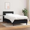 vidaXL Box Spring Bed with Mattress Black 106x203 cm King Single Size Fabric