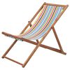 vidaXL Folding Chair Fabric and Wooden Frame Multicolour