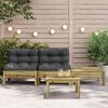 vidaXL Garden Sofa with Cushions and Footstool 2-Seater