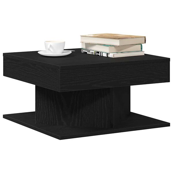 vidaXL Coffee Table Black Oak 57 x 57 x 30 cm Engineered Wood
