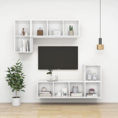 vidaXL Wall-mounted TV Cabinet White 37x37x107 cm Engineered Wood