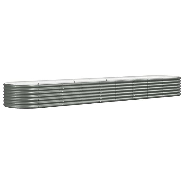 vidaXL Garden Raised Bed Galvanised Steel 368x80x36 cm Grey