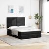 vidaXL Ottoman Bed with Mattresses & LEDs Black Double Velvet