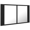 vidaXL LED Bathroom Mirror Cabinet Black 80x12x45 cm Acrylic