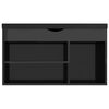 vidaXL Shoe Bench with Cushion High Gloss Black 80x30x47 cm Engineered Wood