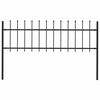vidaXL Garden Fence with Spear Top Steel 1603.5x150 cm Black