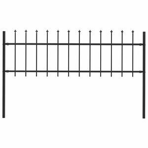 vidaXL Garden Fence Woerden with Spear Top Steel 181x150 cm Black