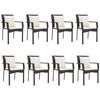 vidaXL 9 Piece Garden Dining Set with Cushions Black Poly Rattan